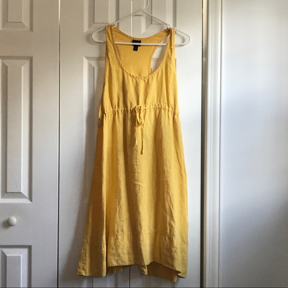 Eileen Fisher yellow linen dress size medium